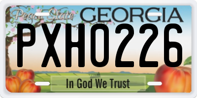 GA license plate PXH0226