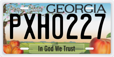 GA license plate PXH0227