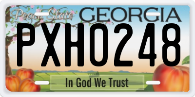 GA license plate PXH0248