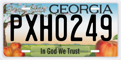 GA license plate PXH0249