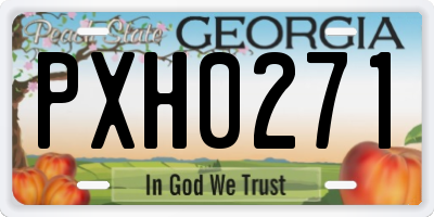 GA license plate PXH0271