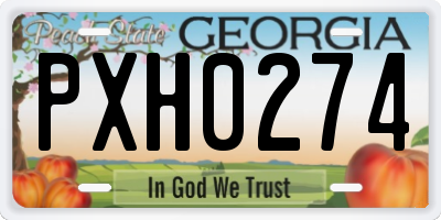 GA license plate PXH0274