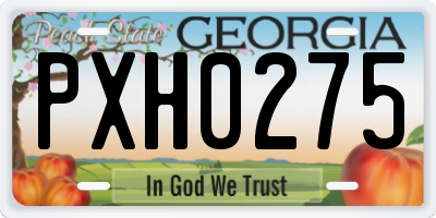 GA license plate PXH0275