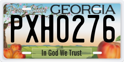 GA license plate PXH0276