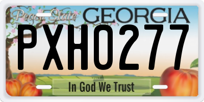 GA license plate PXH0277