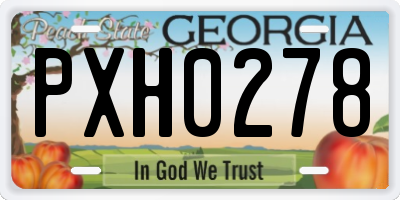 GA license plate PXH0278