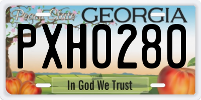 GA license plate PXH0280