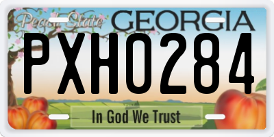 GA license plate PXH0284