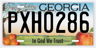 GA license plate PXH0286