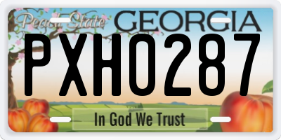 GA license plate PXH0287