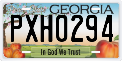 GA license plate PXH0294