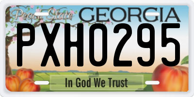 GA license plate PXH0295