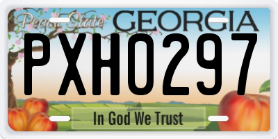 GA license plate PXH0297