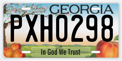 GA license plate PXH0298