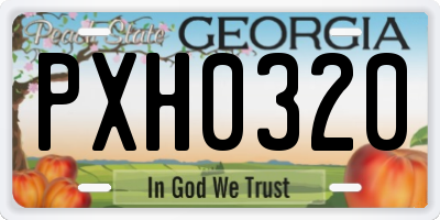 GA license plate PXH0320