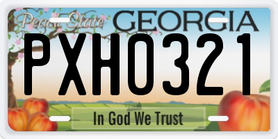 GA license plate PXH0321