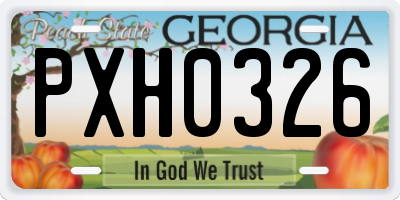 GA license plate PXH0326