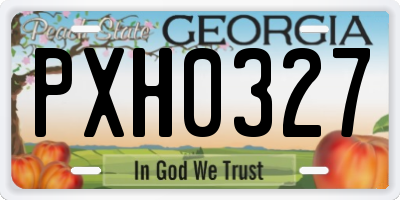 GA license plate PXH0327