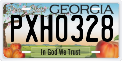 GA license plate PXH0328