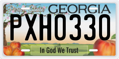 GA license plate PXH0330