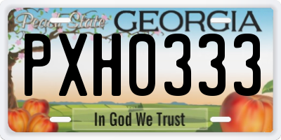 GA license plate PXH0333