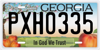 GA license plate PXH0335