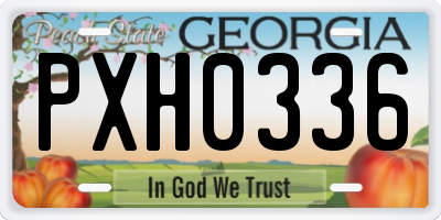 GA license plate PXH0336