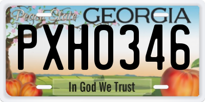GA license plate PXH0346
