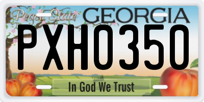 GA license plate PXH0350