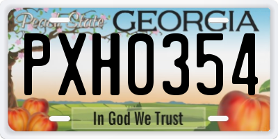 GA license plate PXH0354