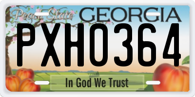 GA license plate PXH0364