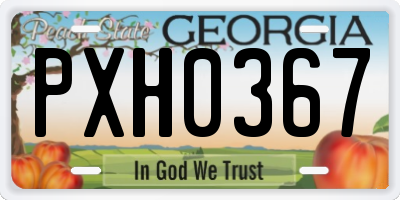 GA license plate PXH0367