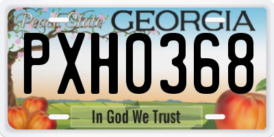 GA license plate PXH0368