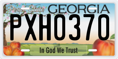 GA license plate PXH0370