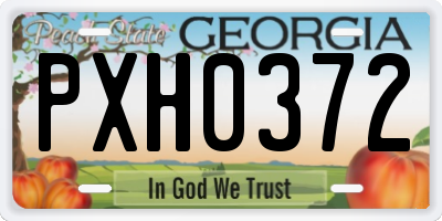 GA license plate PXH0372