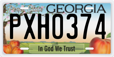 GA license plate PXH0374