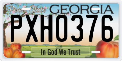GA license plate PXH0376