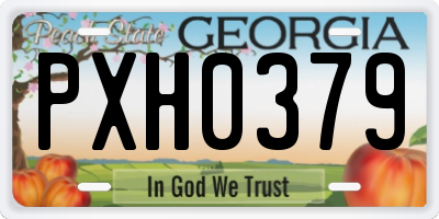 GA license plate PXH0379