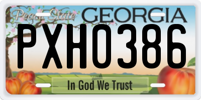 GA license plate PXH0386