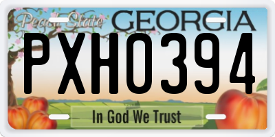 GA license plate PXH0394