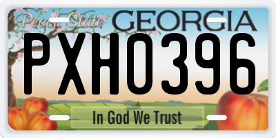 GA license plate PXH0396