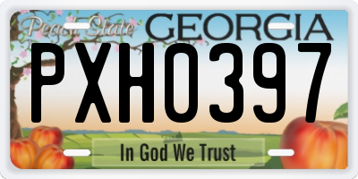GA license plate PXH0397