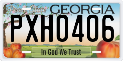 GA license plate PXH0406