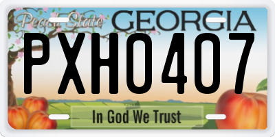 GA license plate PXH0407