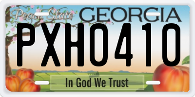 GA license plate PXH0410