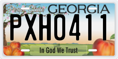 GA license plate PXH0411