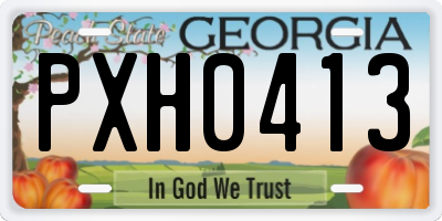 GA license plate PXH0413