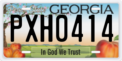 GA license plate PXH0414