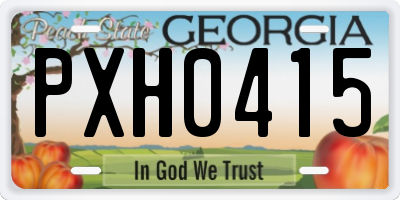 GA license plate PXH0415