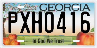 GA license plate PXH0416